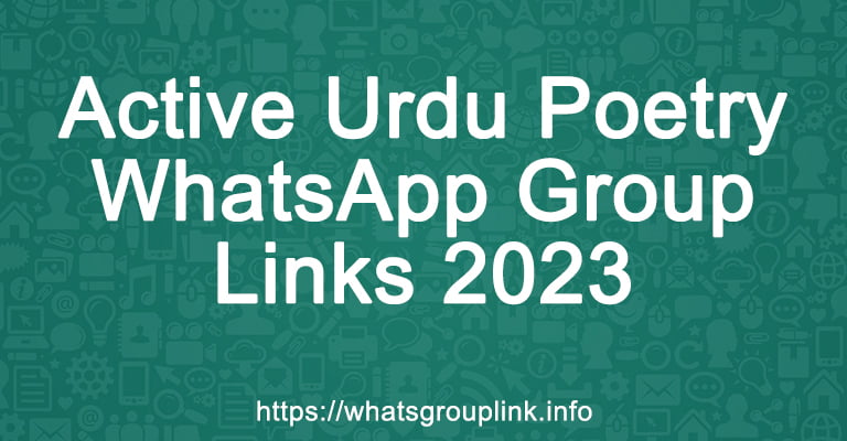 Active Urdu Poetry WhatsApp Group Links 2023